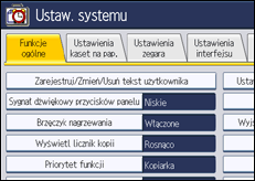 Ilustracja ekranu panela operacyjnego