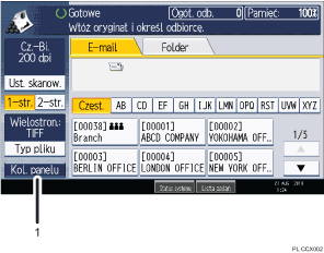 Ilustracja ekranu panela oznaczona numerowanymi odsy�aczami