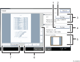 Ilustracja ekranu panela oznaczona numerowanymi odsy�aczami