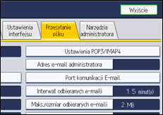 Ilustracja ekranu panela operacyjnego