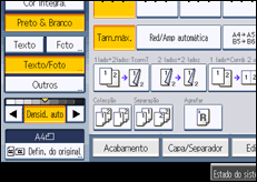Ilustração do ecrã do painel de operação