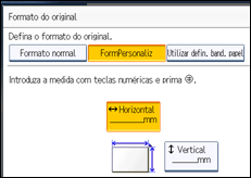 Ilustração do ecrã do painel de operação