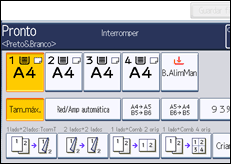 Ilustração do ecrã do painel de operação