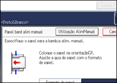 Ilustração do ecrã do painel de operação