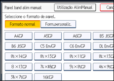 Ilustração do ecrã do painel de operação