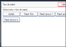 Ilustração do ecrã do painel de operação