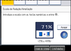 Ilustração do ecrã do painel de operação