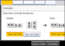 Ilustração do ecrã do painel de operação