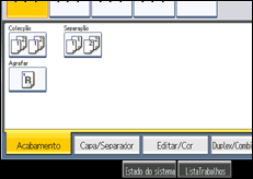 Ilustração do ecrã do painel de operação