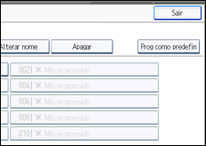 Ilustração do ecrã do painel de operação
