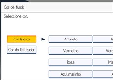 Ilustração do ecrã do painel de operação