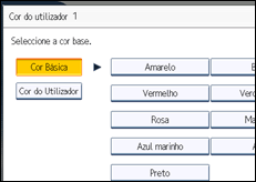 Ilustração do ecrã do painel de operação