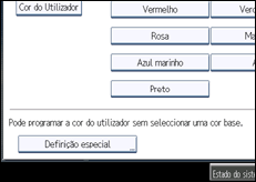 Ilustração do ecrã do painel de operação