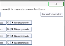 Ilustração do ecrã do painel de operação