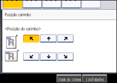 Ilustração do ecrã do painel de operação
