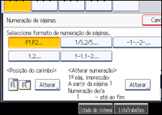 Ilustração do ecrã do painel de operação