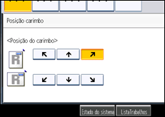 Ilustração do ecrã do painel de operação