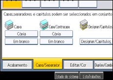 Ilustração do ecrã do painel de operação