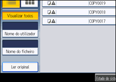Ilustração do ecrã do painel de operação