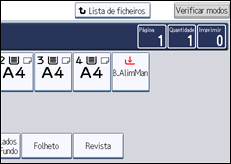 Ilustração do ecrã do painel de operação