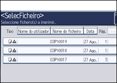 Ilustração do ecrã do painel de operação