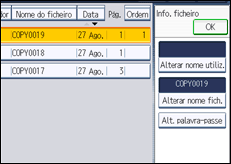 Ilustração do ecrã do painel de operação