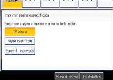 Ilustração do ecrã do painel de operação