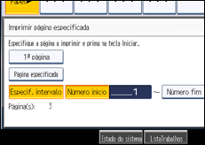 Ilustração do ecrã do painel de operação