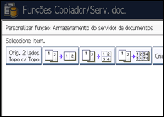 Ilustração do ecrã do painel de operação