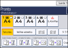 Ilustração do ecrã do painel de operação