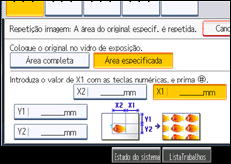 Ilustração do ecrã do painel de operação