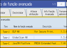 Ilustração do ecrã do painel de operação