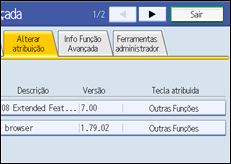 Ilustração do ecrã do painel de operação