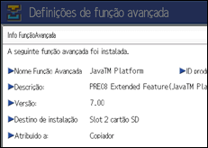 Ilustração do ecrã do painel de operação