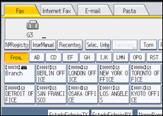 Ilustração do ecrã do painel de operação