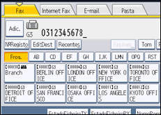 Ilustração do ecrã do painel de operação