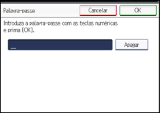 Ilustração do ecrã do painel de operação