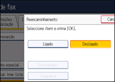Ilustração do ecrã do painel de operação