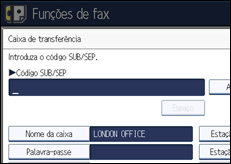 Ilustração do ecrã do painel de operação