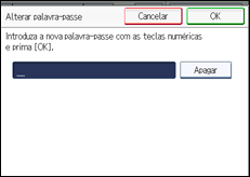 Ilustração do ecrã do painel de operação