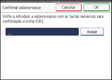 Ilustração do ecrã do painel de operação