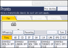 Ilustração do ecrã do painel de operação