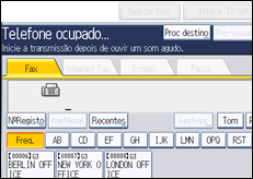 Ilustração do ecrã do painel de operação
