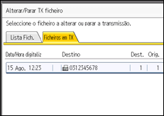 Ilustração do ecrã do painel de operação