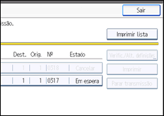 Ilustração do ecrã do painel de operação