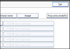 Ilustração do ecrã do painel de operação