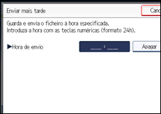 Ilustração do ecrã do painel de operação