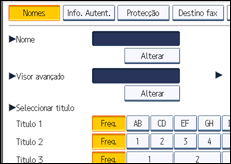 Ilustração do ecrã do painel de operação