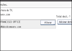Ilustração do ecrã do painel de operação