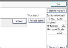 Ilustração do ecrã do painel de operação